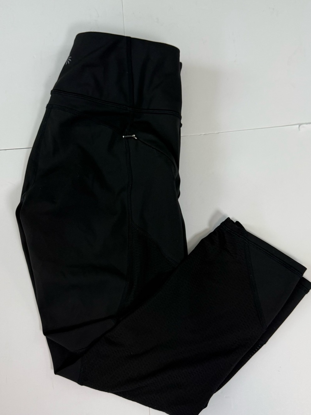 Athleta Black Athletic Leggings with White Logo
